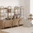 3 Tier Arched Bookshelf With Cabinet Base And Solid Wood Frame (3-Piece Set)-1613264640