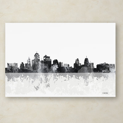 Kansas City Missouri Skyline' Graphic Art Print on Wrapped Canvas -  Trademark Fine Art, MW0183-C1219GG