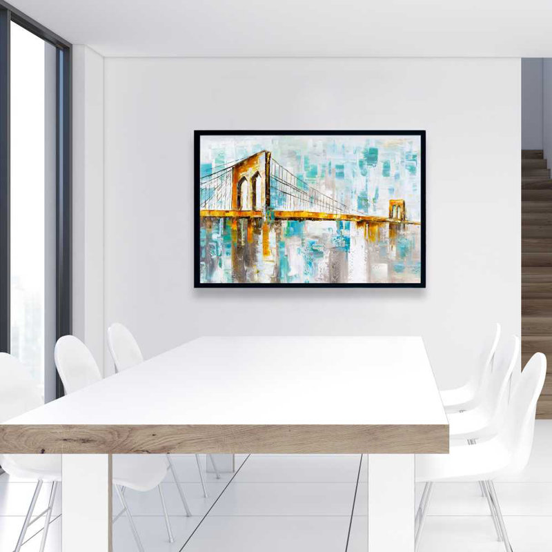 Brooklyn Bridge Canvas Art | Industrial Framed Decor
