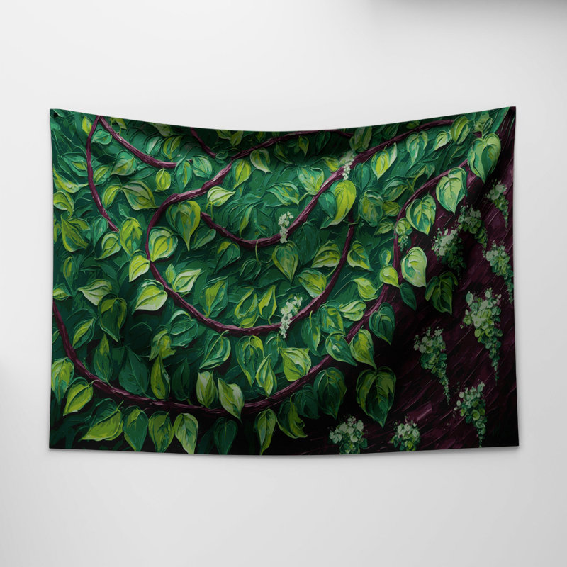 Tapisserie murale légumes et épinards Malabar, 88 po x 104 po