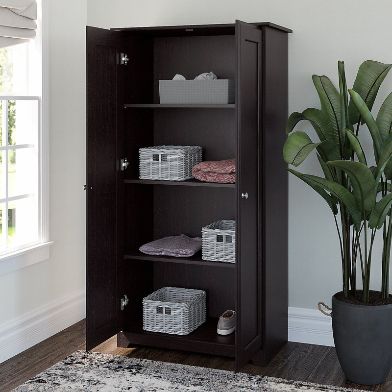 Huckins 30'' Wide 4 - Shelf Storage Cabinet, Espresso Oak