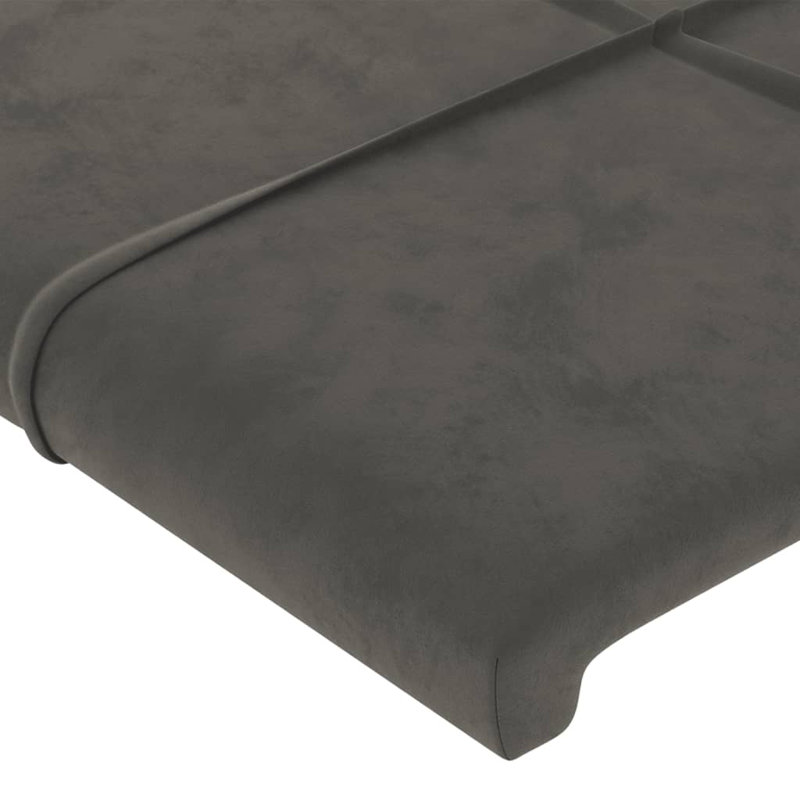 Led Headboard Dark Grey 183X16X118/128 Cm Velvet