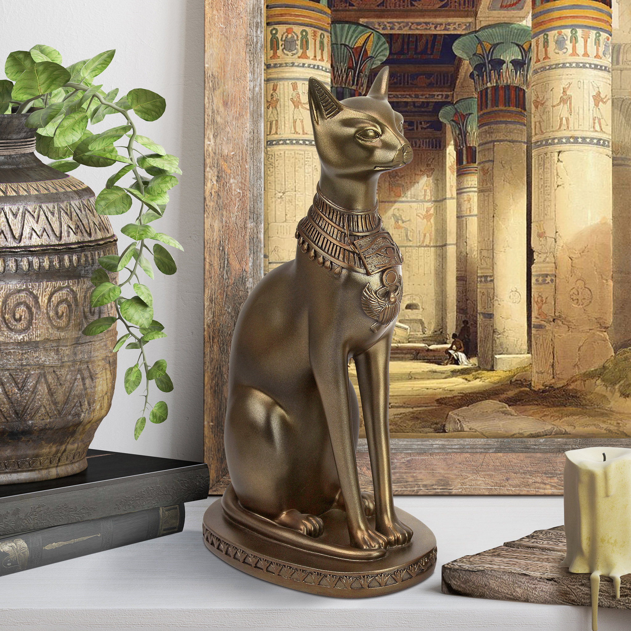 Egyptian Cat Statue, Bastet Statue, Egyptian Decor, Cat Figurine, Cats