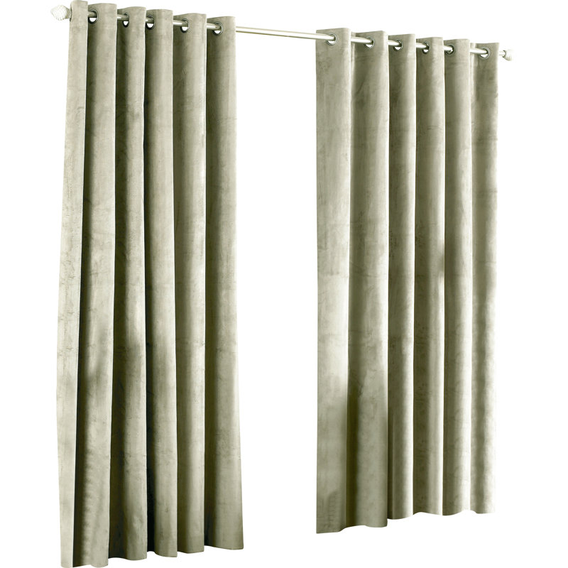 Lachlan Room Darkening Curtain Pair, 229 W x 229 D cm, Silver