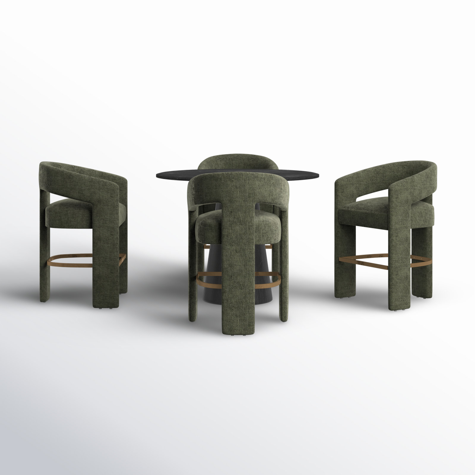 Darlington 5 - Piece Dining Set, Gwen Forest Microsuede