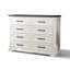 Commode 8 tiroirs Farmhouse pour chambre à coucher, commode rustique en bois de 52 po de largeur avec poignée en métal, texture naturelle-857476095