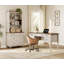 Ensemble de bureau 2 pièces, bureau double 56 "et bibliothèque avec tiroirs, blanc-852936724
