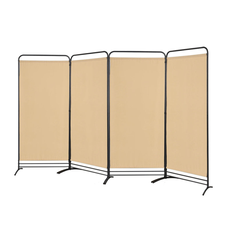 324cm W x 180cm H 4 - Panel Metal Folding Room Divider, Beige