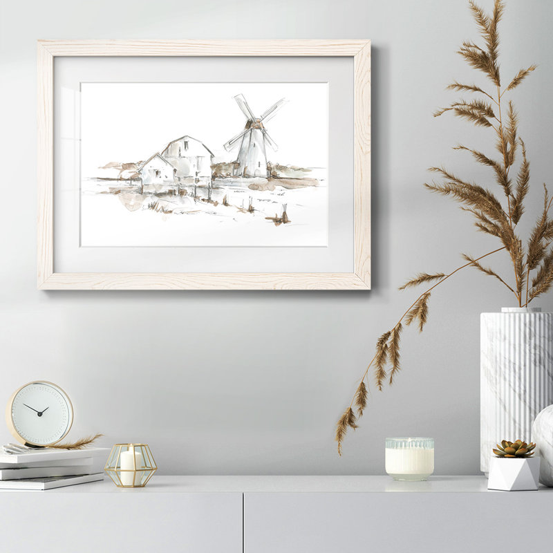 " Old Mill Farm I ", White, 22" H x 32" W x 1.5" D
