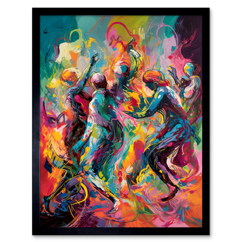 Arnedra Abstract Figures Vibrant Dance Expression - Single Picture Frame Print