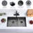 32 Black Undermount Double Bowl Kitchen Sink