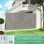 Auvent rectangulaire latéral rétractable gris, tissu semi-transparent avec impression, ignifuge, adapté à une utilisation extérieure et à la piscine 71 "x138" écran manuel Upf50 +, conception américaine
