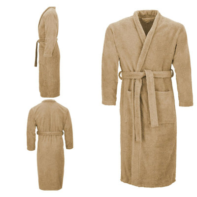 Lorello Terry Cloth Mid-Calf Bathrobe with Pockets