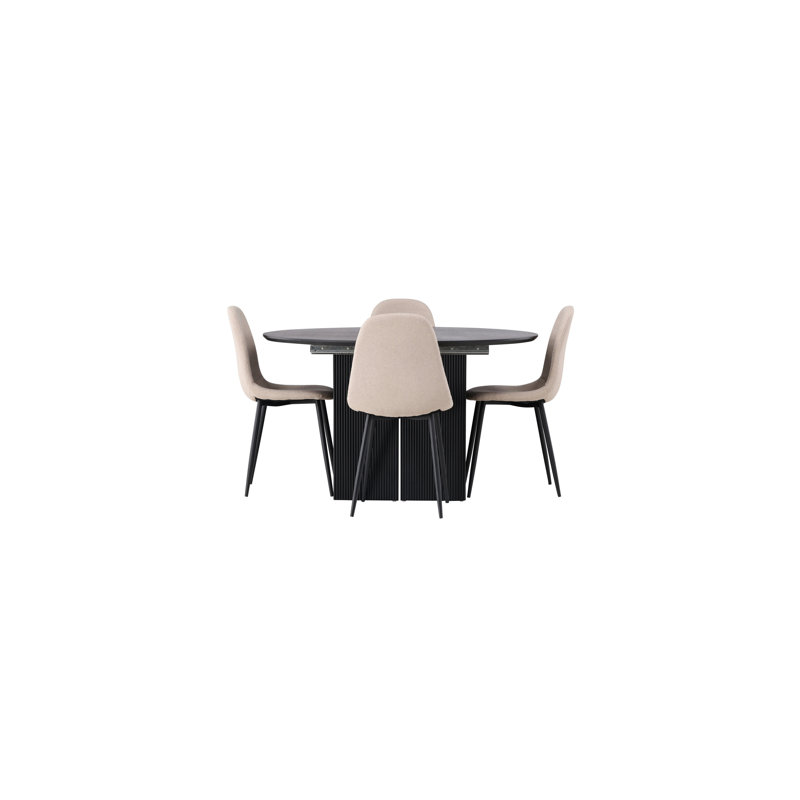 Chavez 4 - Person Dining Set, Beige, Beige