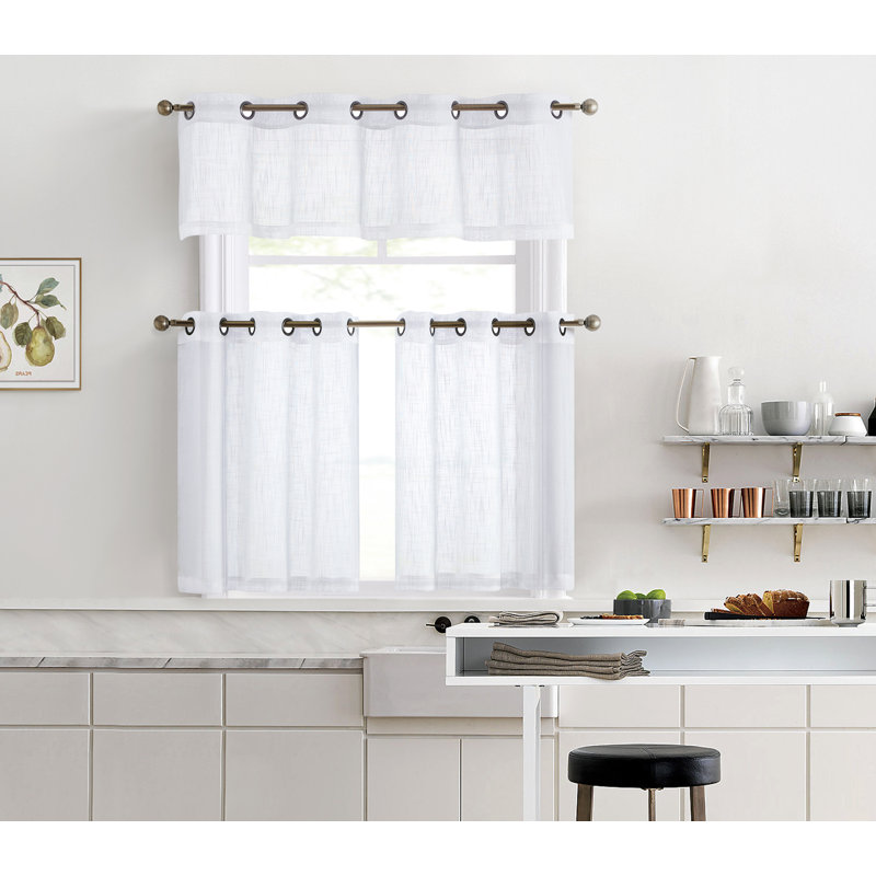 Aleksander Tailored Window Valance, White