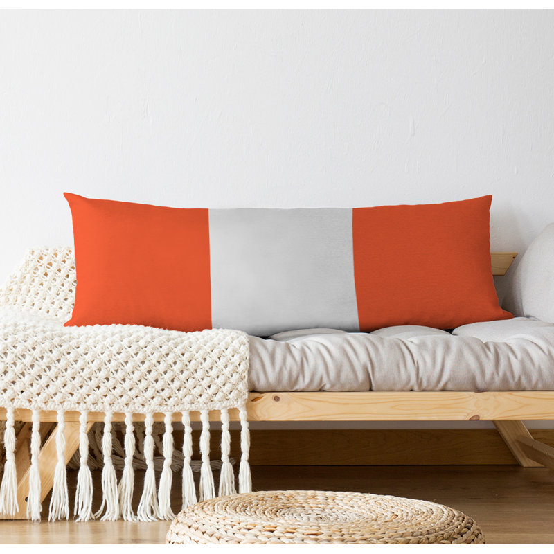 Polyester Medium Pillow, Orange and White