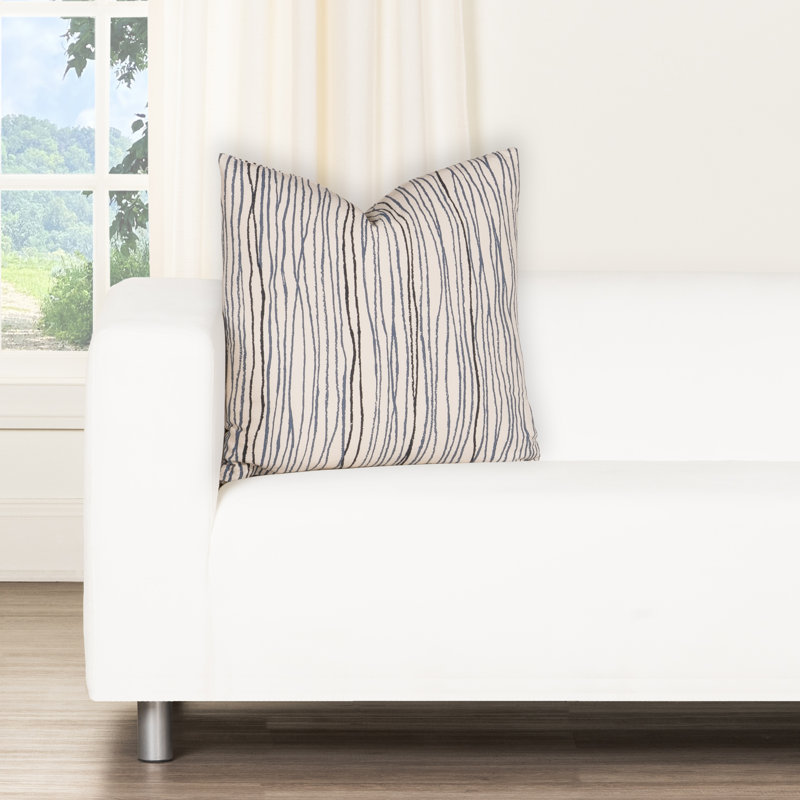 Coussin décoratif Magnolia Home Fashions, Rayures bleues, H 20 po x l 20 po, Plumes