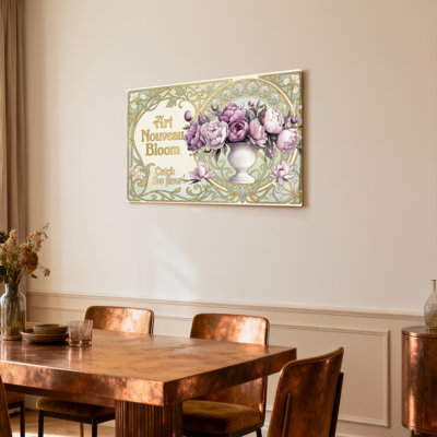 Art nouveau Bloom, ensemble de 1 reproduction d'art sur toile tendue sur toile