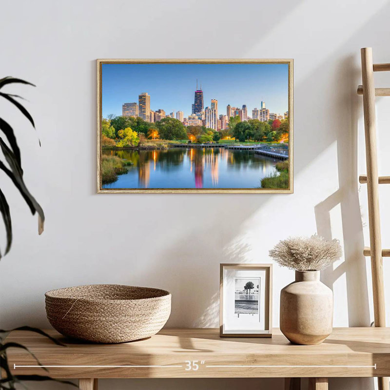 Lincoln Park, 19 po x 13 po, Cadre flottant en bois naturel