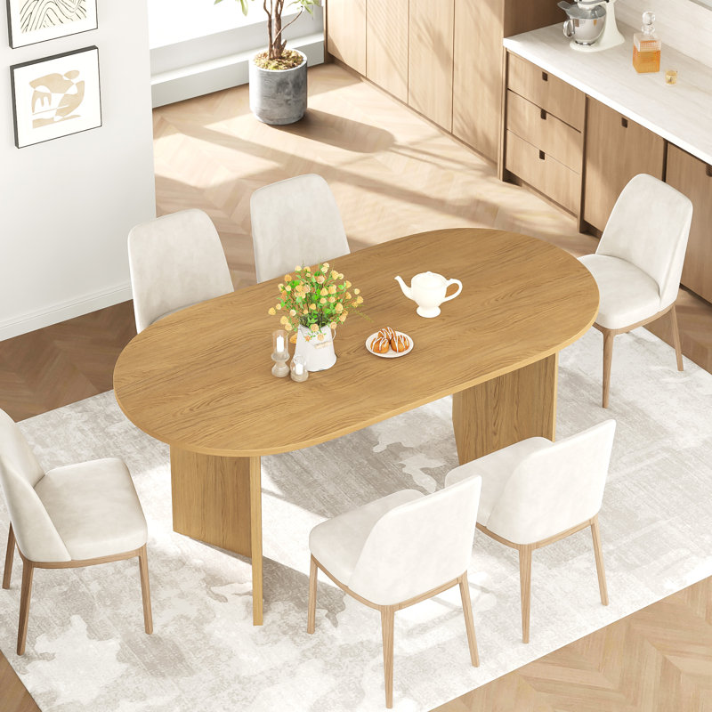 Table de salle à manger Chantae, Bois naturel, H 30 po x L 67 po x l 33,5 po