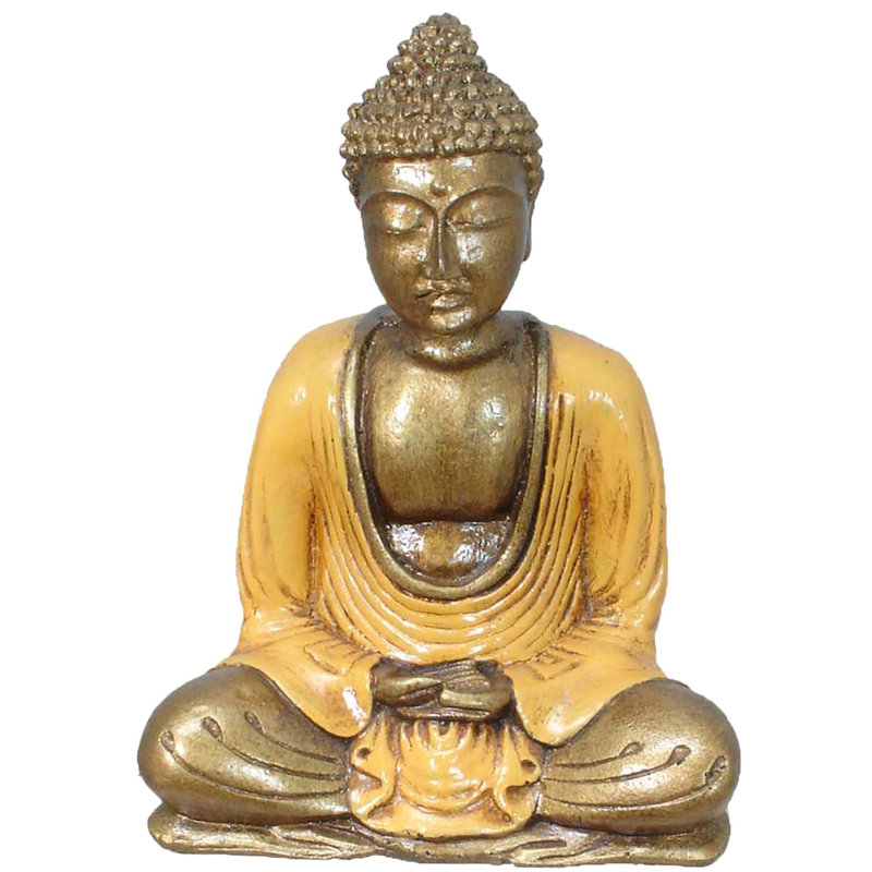 Figurine méditation bouddha ganti Erables, Orange
