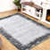 Tapis d'intérieur moderne à bordure délavée à bordure délavée et lavable à la machine
