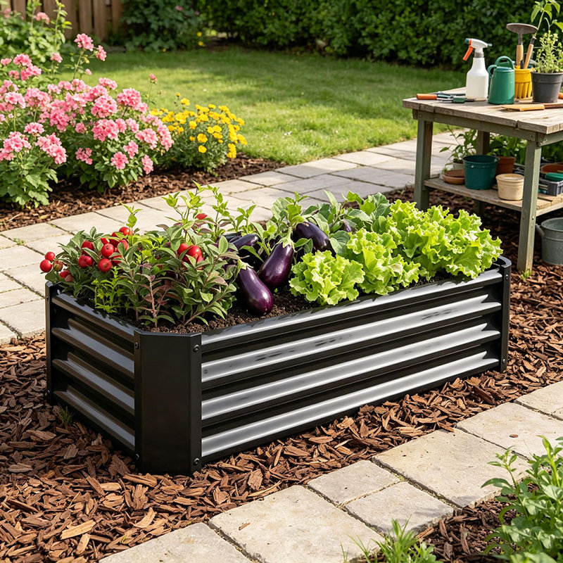 Outdoor Metal Raised Planter Box