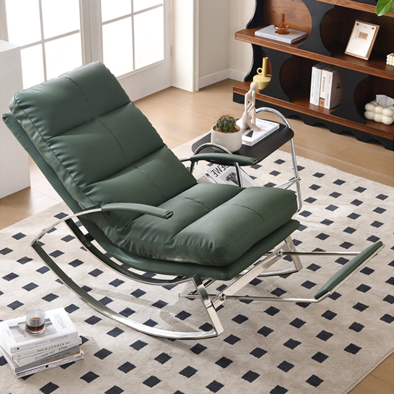 Chaise berçante ergonomique en métal avec repose-pieds