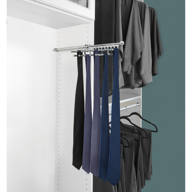Rev-A-Shelf 14" Pullout Tie and Scarf Organizer Rack for Closet Storage, Oil Rubbed Bronze, Chrome