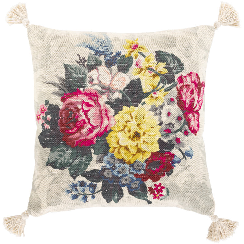  Housse de coussin en coton floral 20 po, 20 po x 20 po