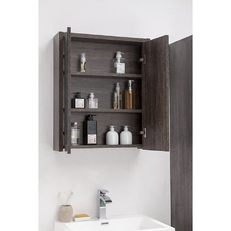 Armoire à pharmacie avec 2 tablettes Hampden, Chêne foncé