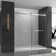 60" W x 76" D x 76" H Tempered Glass Frameless Shower Stall with Soft-closing
