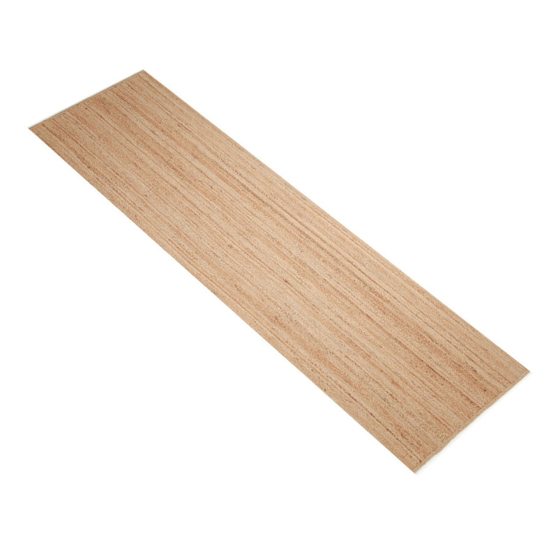 Flatweave Tencel Geometric Area Rug, Runner 2'6" x 8', Brown
