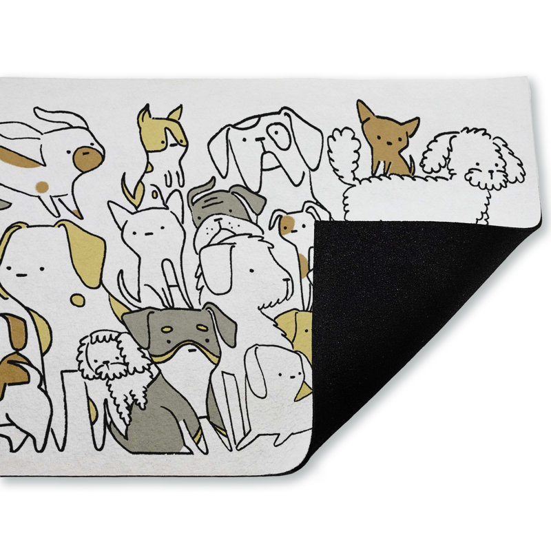 Tapis de porte pour l'extérieur Eclectic Dog Breeds, conçu par Lisa Wehmeyer, 18 po x 30 po