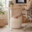 Repose-pieds rond rembourré en mousse avec repose-pieds, housse souple-945853578-945853588
