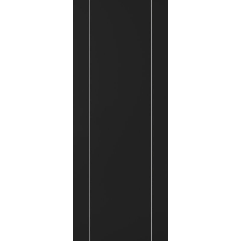 Dalle de porte intérieure standard en bois manufacturé Optima 2U, 17,75 po x 95,24 po, Noir mat
