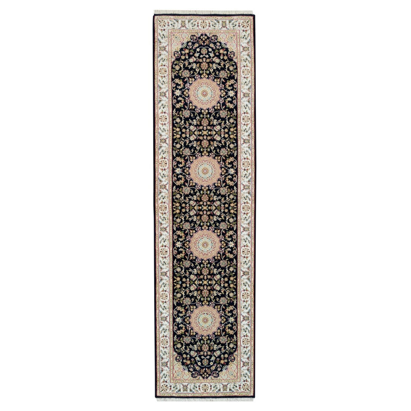 Tapis de couloir bleu nouvel âge en laine 2 pi 7 po x 10 pi Tamimah