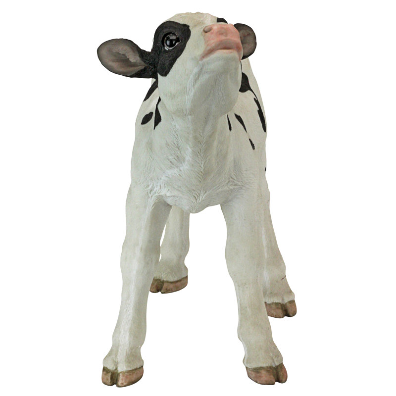 Clarabelle White and Black Resin Farm Animal Cow Statue