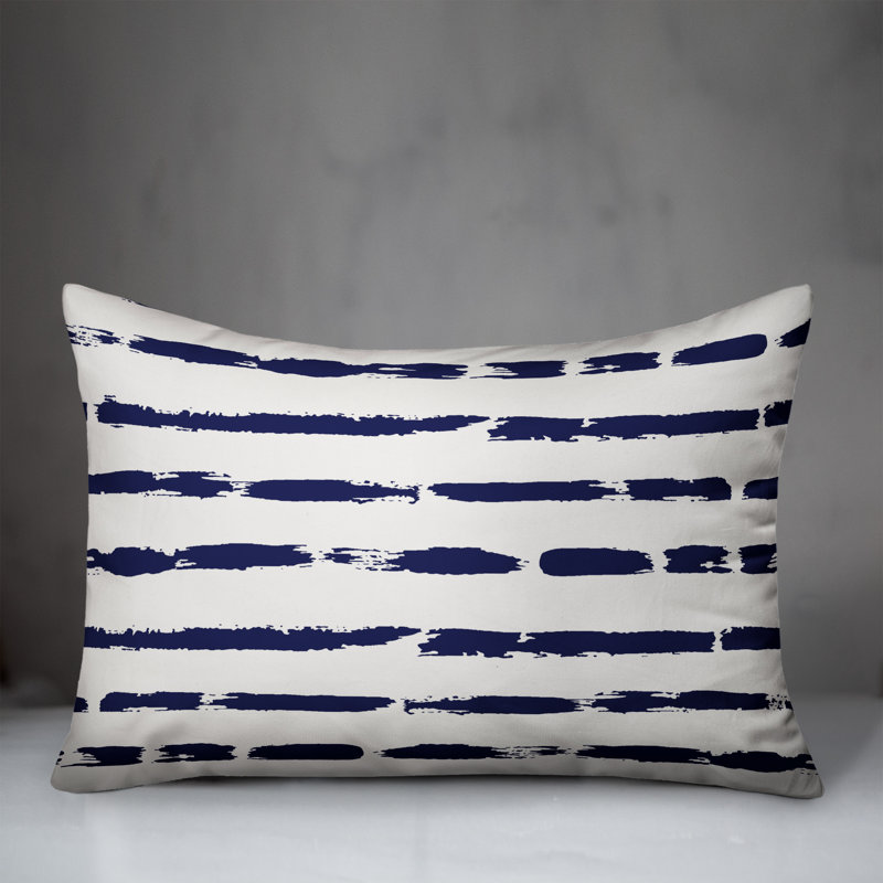 Steinke Painted Strokes Outdoor Lumbar Pillow