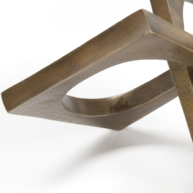 Brasstone Angular & Curved Metal Sculpture, 10.25"