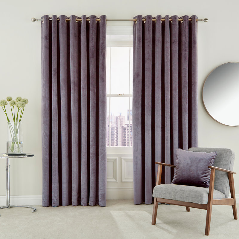 Escala Eyelet Room Darkening Curtains, Damson, Width 167 x Drop 228 cm