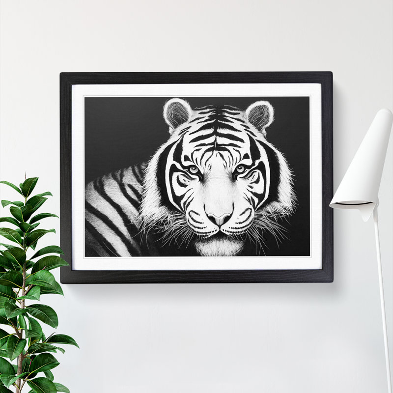 Monochrome Tiger Vol.3 - Framed Print, Black Framed, 46cm H x 64cm W x 2cm D