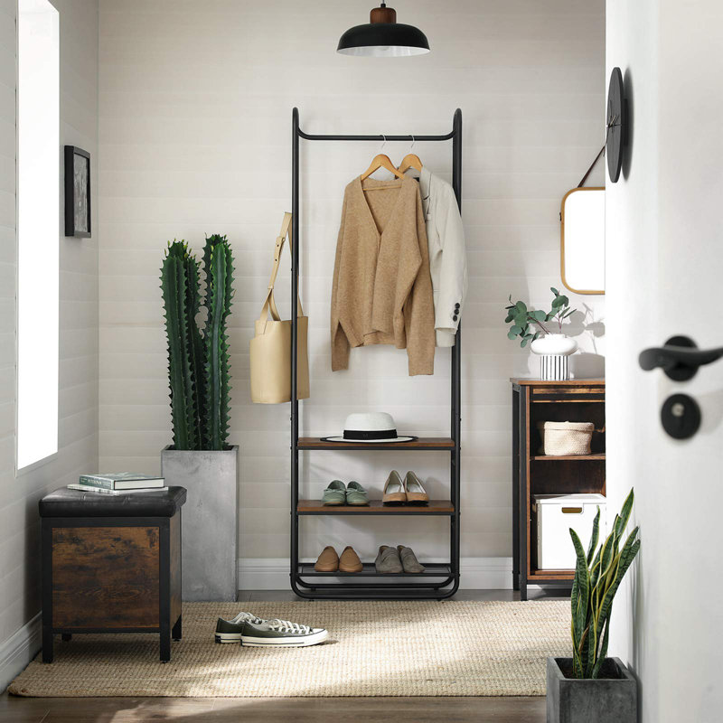 Bayoleth Freestanding 4 - Hook Coat Rack, Vintage Brown