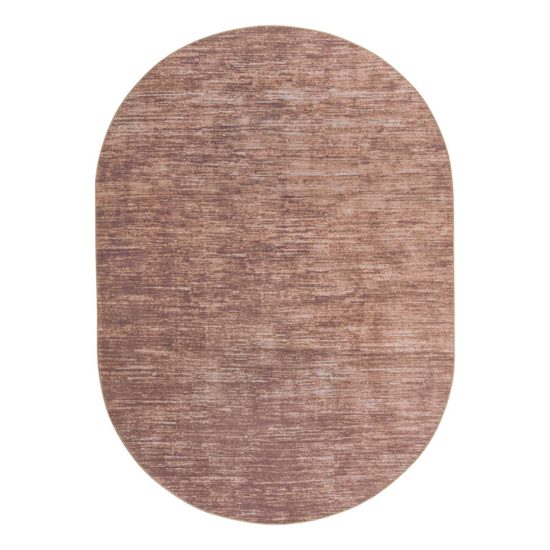 Tapis en chenille Power Loom brun, Ovale 7 pi 6 po x 10 pi 6 po