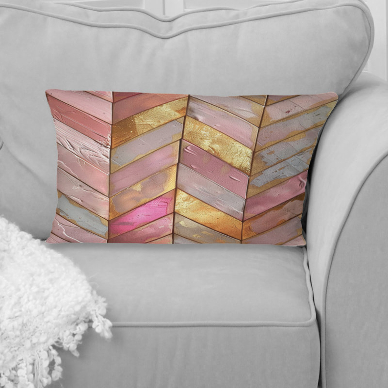 Coussin à chevrons Mid-Century