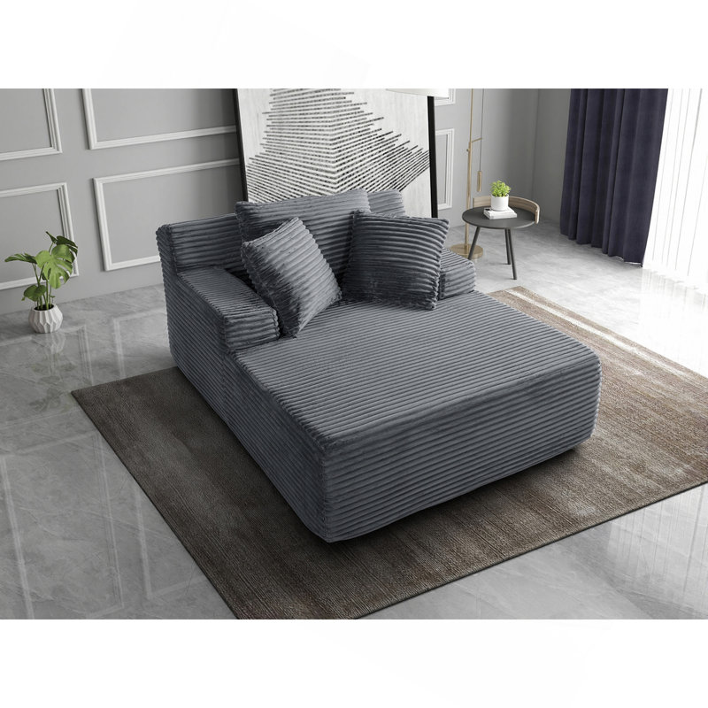 Méridienne intérieure de 66 pouces, canapé-lit surdimensionné avec coussin, coussin de lit en fausse fourrure de luxe, fauteuil de lecture avec accoudoirs, canapé de salon en nuage, aucun assemblage requis