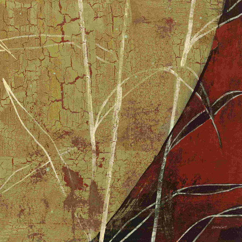 " Sun Stems Tile II " by Kathrine Lovell, 12" H x 12" W  , No, Wrapped Canvas