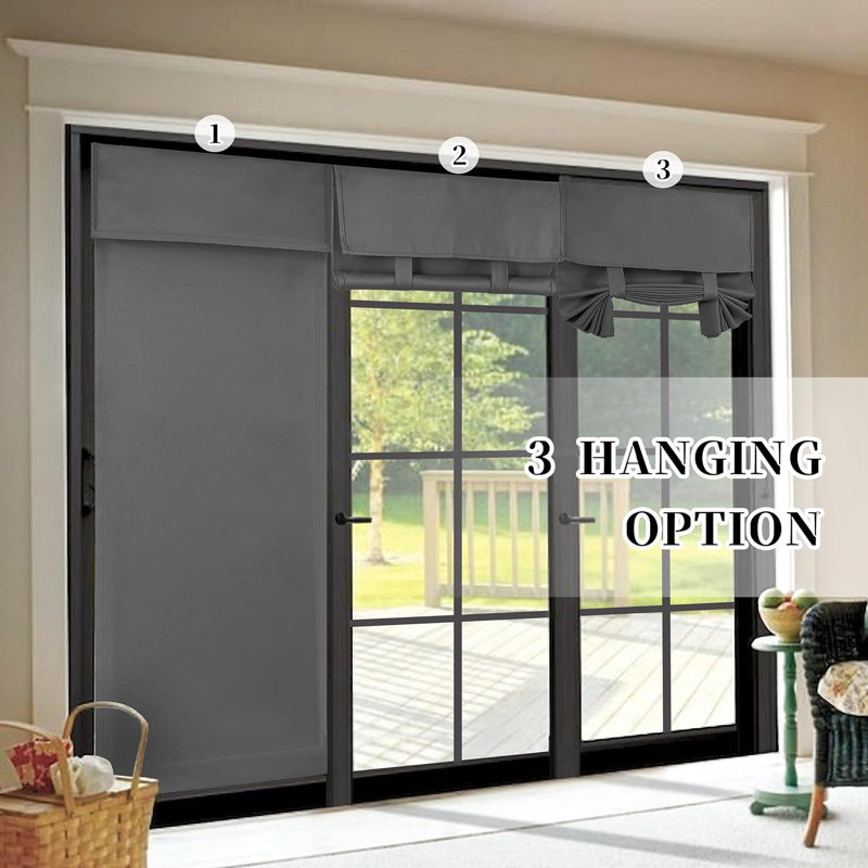 Oyannax Blackout Curtain Panel Pair, 26" W x 66" L,  Gray