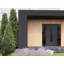 Porte d'entrée extérieure prémontée en acier Ronex 1477, émail noir, 2 fenêtres latérales extérieures, imposte/inserts en acier inoxydable, style moderne, peinte, largeur 16+36+16 x hauteur 80, ouverture à droite vers l'intérieur-109403622-109403619