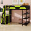 Lit mezzanine multifonctionnel avec bureau, tablettes de rangement-1062975825